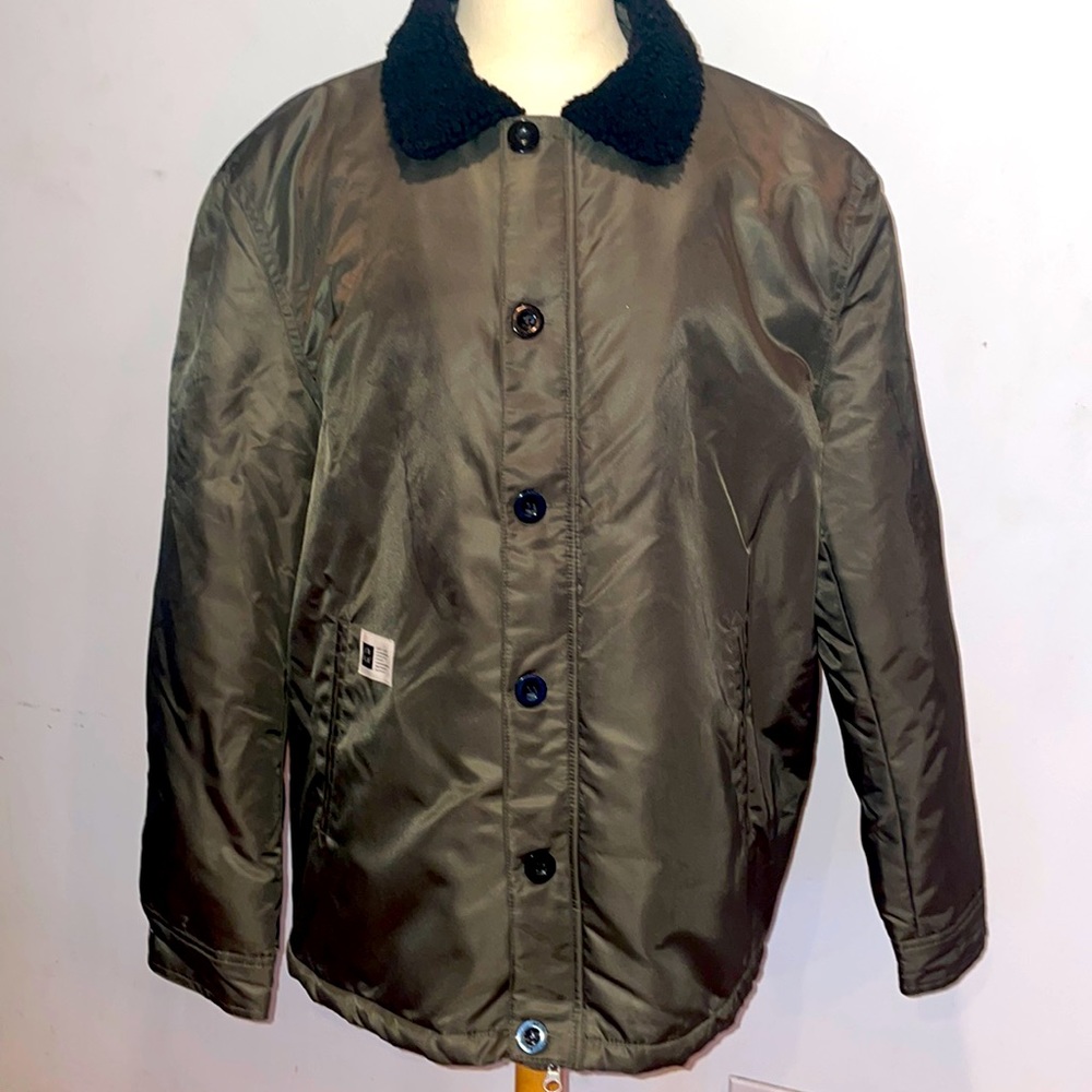 Lira Sherpa lined jacket, olive green L